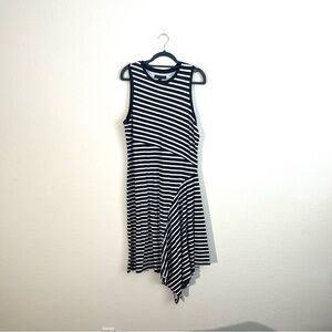 Banana Republic Asymmetrical Navy blue and White Dress